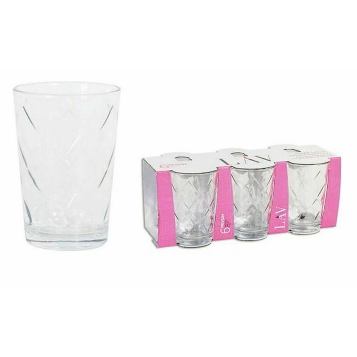 Set 6 Pahare Mevsim – 205 ml, Sticla Transparenta Premium, Design Elegant si Modern pentru Apa, Sucuri Vin si Cocktailuri
