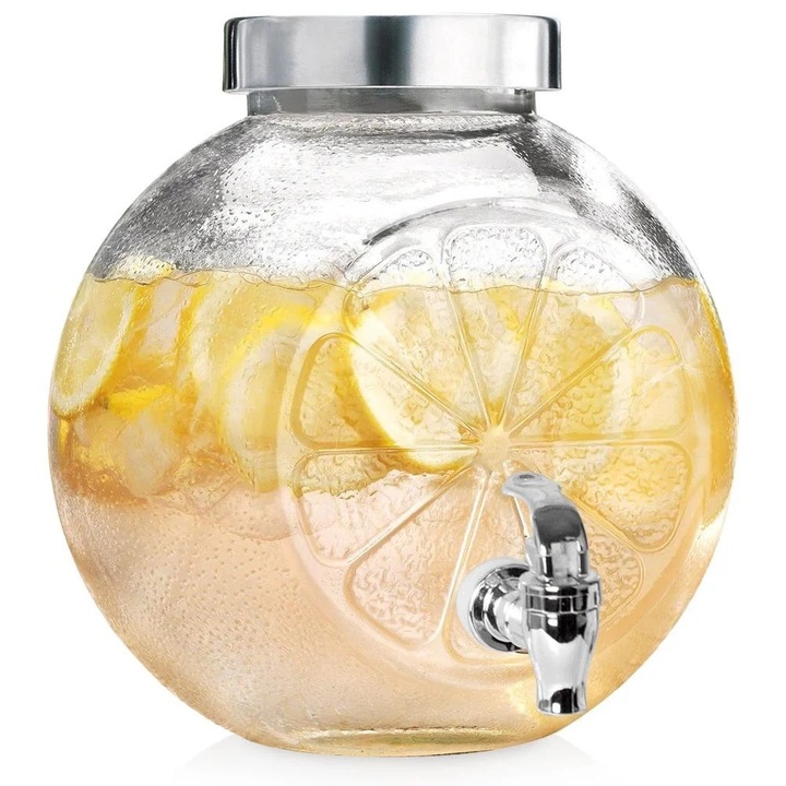 Recipient pentru băuturi Orion, dozator 2l, plastic, galben