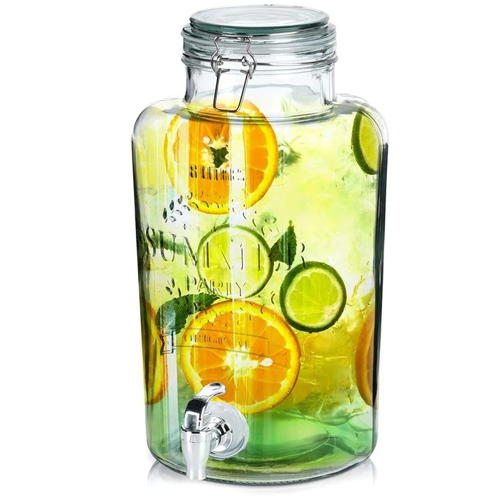 Dozator pentru băuturi B2X, 3 l, plastic, cu robinet, perfect pentru limonadă