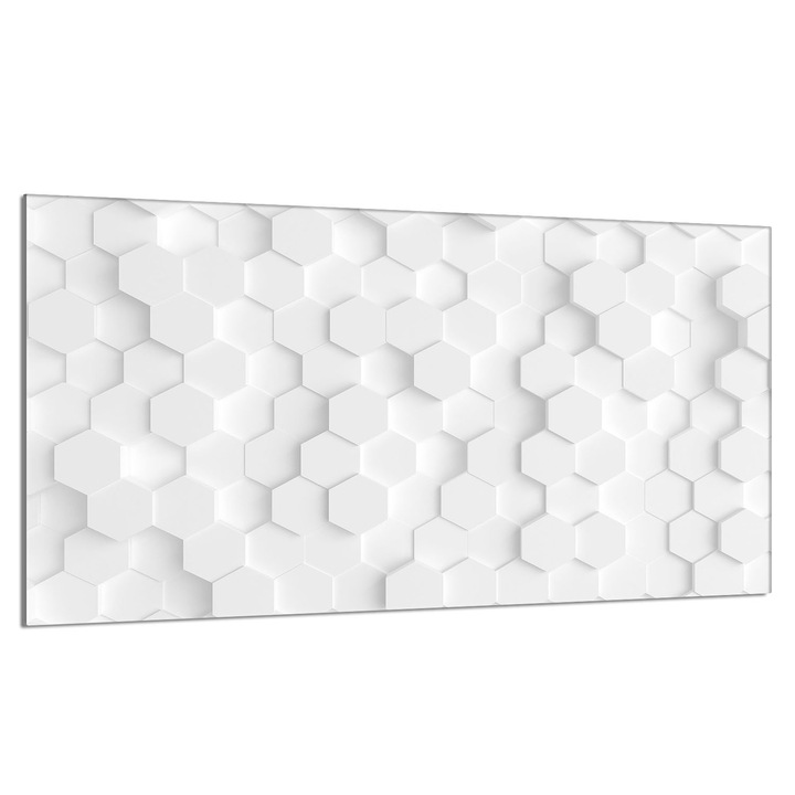 Placa de protectie din sticla pentru aragaz 90x52 cm, TMK ArtDeko, alb, multifunctionala