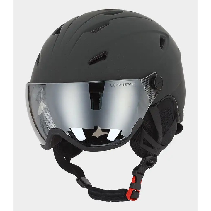 Casca schi 4F U096, viziera, gri inchis, XS/S(52-56CM)