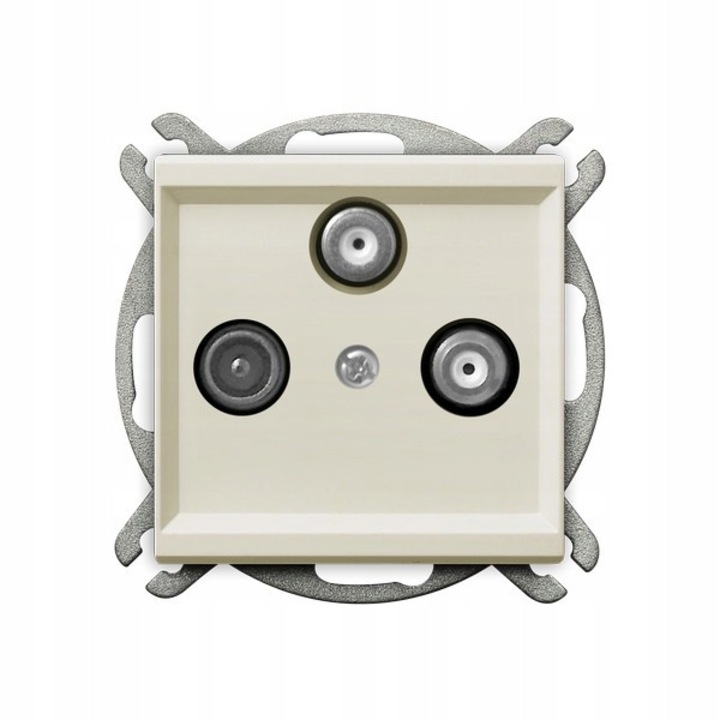 Priza RTV-SAT SONATA cu 2 iesiri SAT, Crem