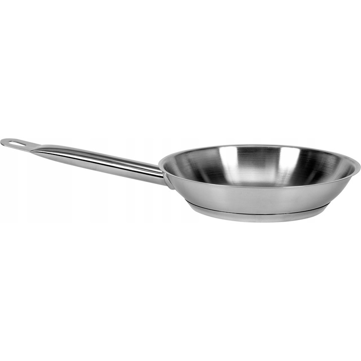 Tigaie profesionala, Inox, 28cm, Rezistenta la deteriorari, Manere ergonomice