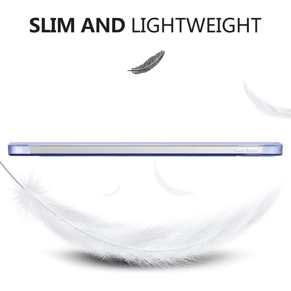 Husa DUOCUOLA pentru iPad generatia 11 11 inch 2025, iPad generatia 10 10.9 inch 2022, husa protectoare subtire cu suport, spate transparent din PC rigid, compatibila cu Touch ID, Lavanda Violet