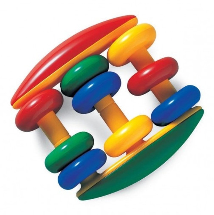 Сетивна играчка за бебета TOLO – Дрънкалка Абакус, дрънкалка с цветни топчета, 3+ месеца