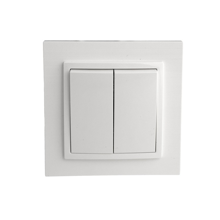 Intrerupator dublu alb 10A Titan