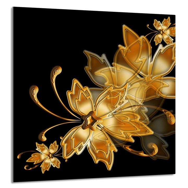 Konyhai üvegpanel 60x65 cm, TMK ArtDeko, elegáns design, magas hőmérsékletnek ellenálló, arany