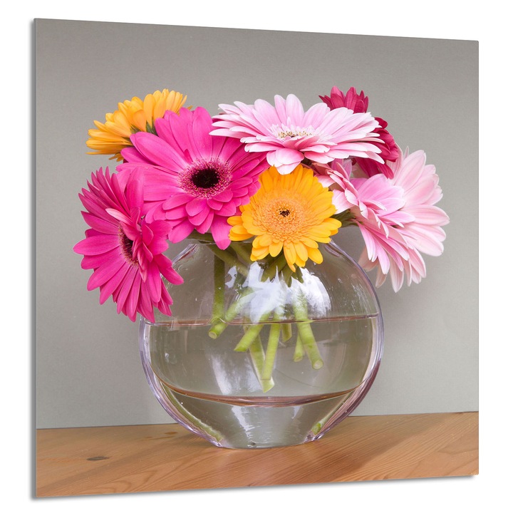 TMK ArtDeko Üveg konyhai hátlap 60x65 cm, virágmintás, multifunkcionális, magas hőmérsékletnek ellenálló