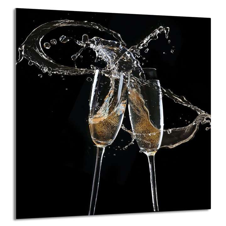 TMK ArtDeko Üveg konyhai hátfal 60x65cm, modern design, szennyeződés elleni védelem, többszínű