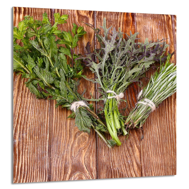 TMK ArtDeko Üveg konyhai hátlap 60x65cm, rozmaring design, multifunkcionális