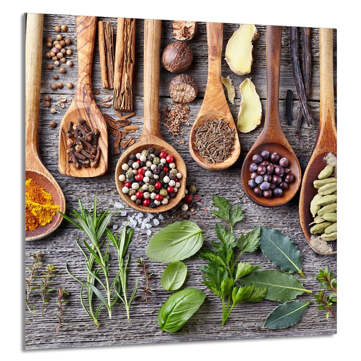 TMK ArtDeko Üveg konyhai hátlap 60x65cm, védelem, edénytartó, többszínű