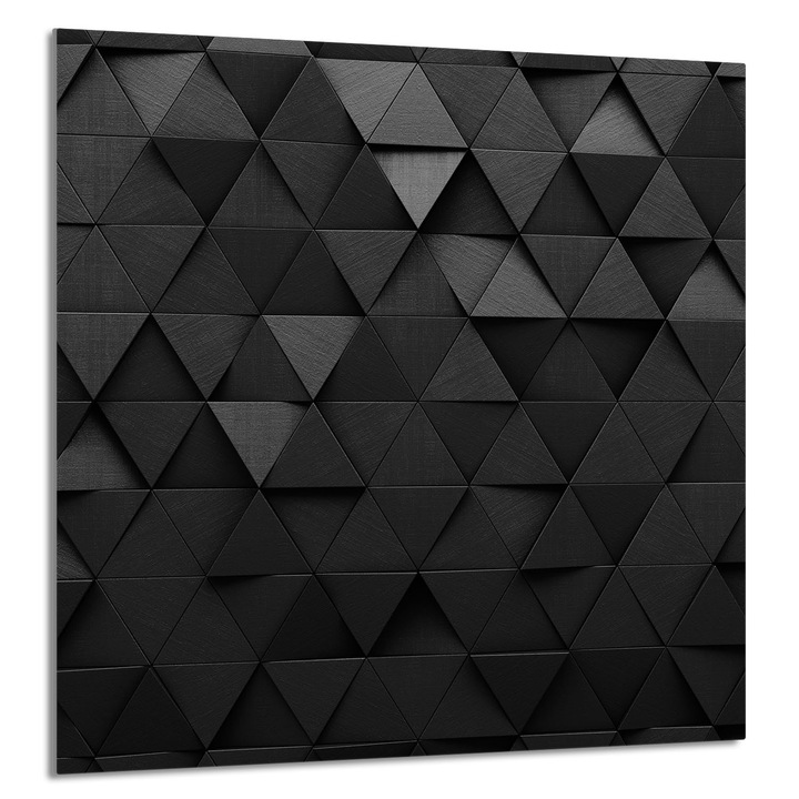 TMK ArtDeko Üveg konyhai panel 60x65cm, védelem, fekete