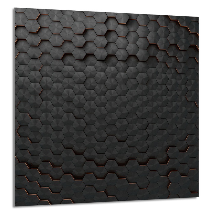 TMK ArtDeko konyhai üvegpanel, 60x65cm, védelem, fekete