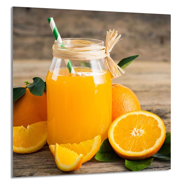 TMK ArtDeko Üveg konyhai hátlap 60x65cm, gyümölcs design, főzőlap védelem, forró edényalátét