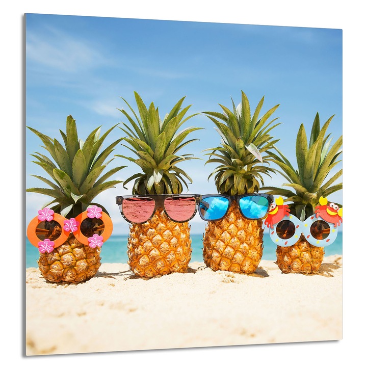 TMK ArtDeko konyhai üvegpanel 60x65cm, ananász mintával, többfunkciós, magas hőmérsékletnek ellenálló