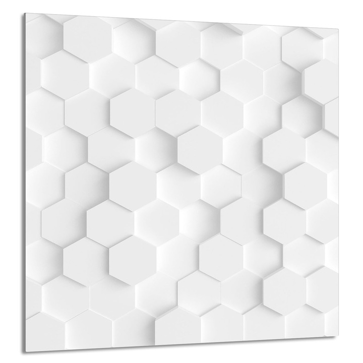 TMK ArtDeko Üveg konyhai hátfal 60x65cm, védelem, edénytartó, fehér