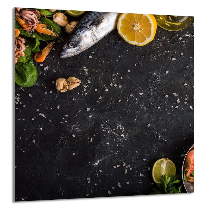 TMK ArtDeko Üveg konyhai hátfal 60x65cm, védelem, edénytartó, többszínű