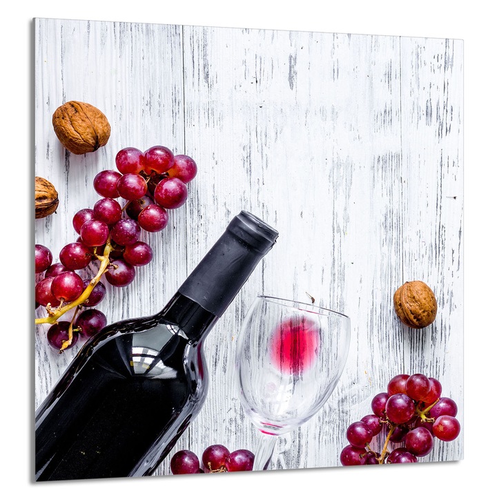 Konyhai üvegpanel 60x65 cm, TMK ArtDeko, szőlő mintás, multifunkcionális