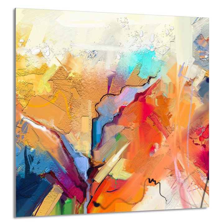 TMK ArtDeko Üveg konyhai hátfal, 60x65cm, színes, multifunkcionális