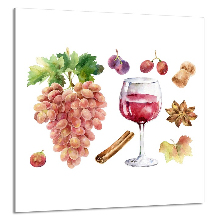 TMK ArtDeko Üveg konyhai hátfal, 60x65cm, modern design, szennyeződés elleni védelem, többszínű