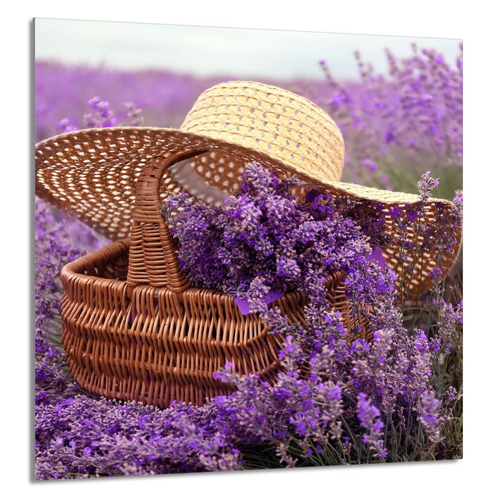 Üveg panel konyhába 60x65 cm, TMK ArtDeko, levendula, multifunkcionális