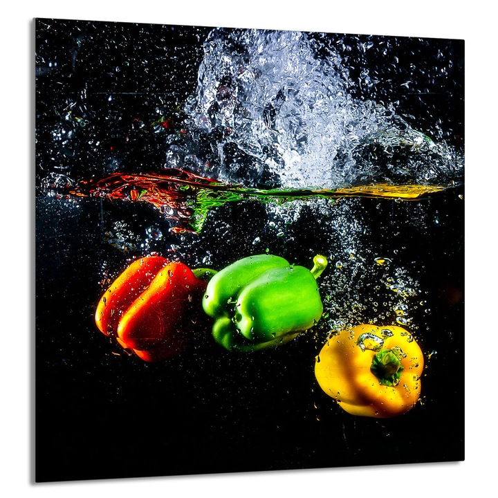 TMK ArtDeko Üveg konyhai hátfal 60x65cm, modern design, szennyeződés elleni védelem, többszínű