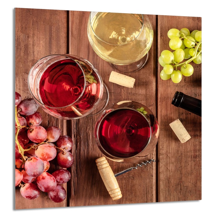 TMK ArtDeko dekoratív üveg fali panel konyhába 60x65cm, modern design, szennyeződés elleni védelem, többszínű