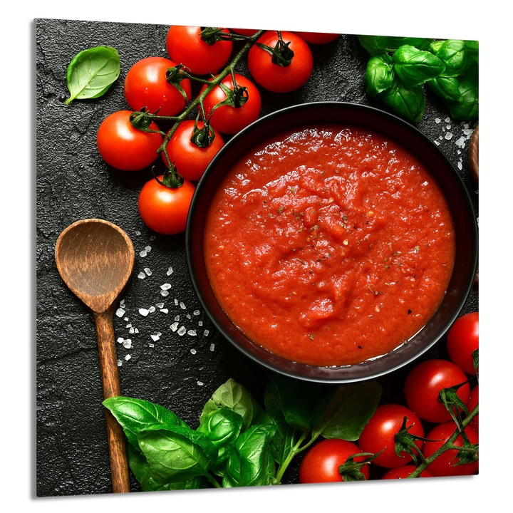 TMK ArtDeko Üveg konyhai hátfal 60x65cm, védelem, edénytartó, többszínű