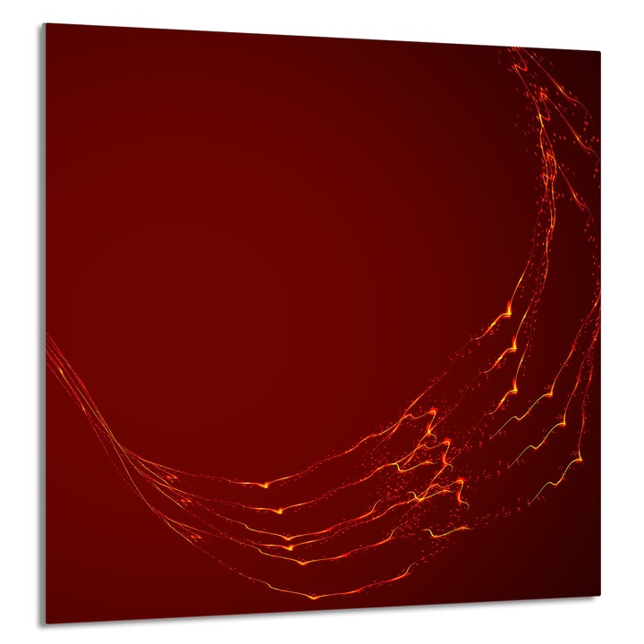 TMK ArtDeko Üveg hátfal konyhába 60x65cm, piros, multifunkcionális