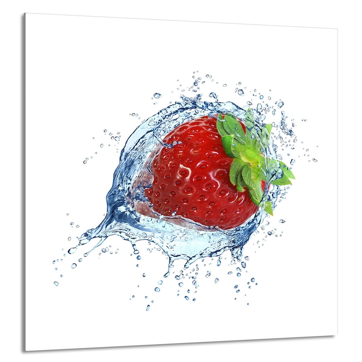 TMK ArtDeko Üveg konyhai panel 60x65cm, eper design, multifunkcionális, szennyeződés elleni védelem