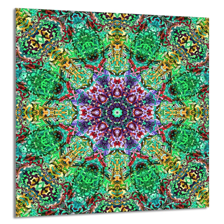 TMK ArtDeko Üveg konyhai hátfal 60x65cm, modern design, szennyeződés elleni védelem, többszínű