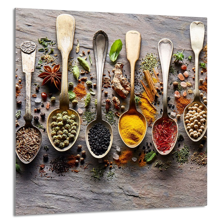 TMK ArtDeko Üveg hátfal konyhába 60x65cm, védelem, edénytartó, többszínű