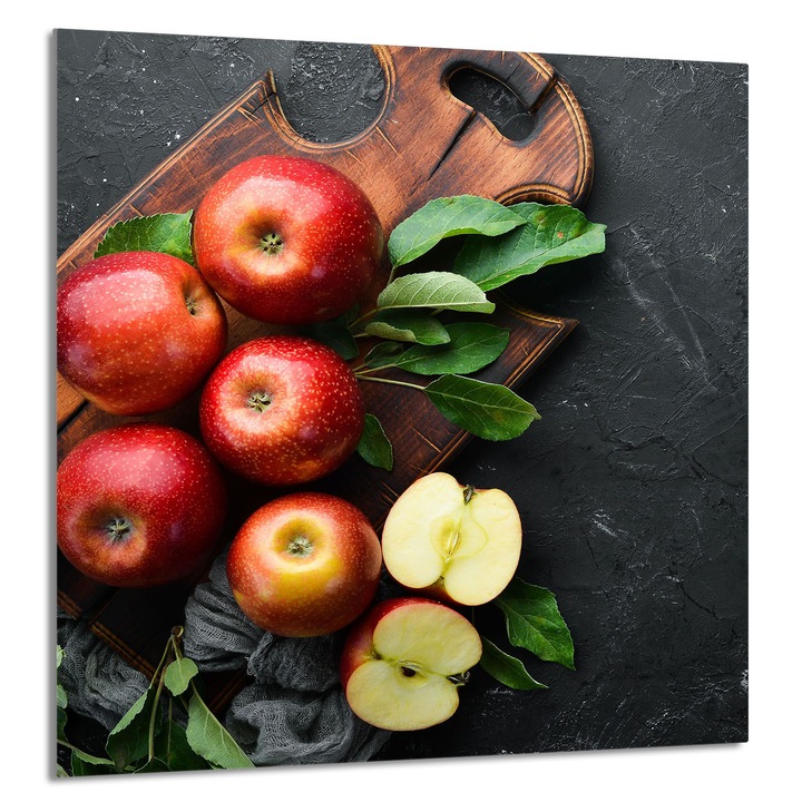 TMK ArtDeko 60x65cm konyhai üvegpanel, alma design, multifunkcionális, védelem, edénytartó