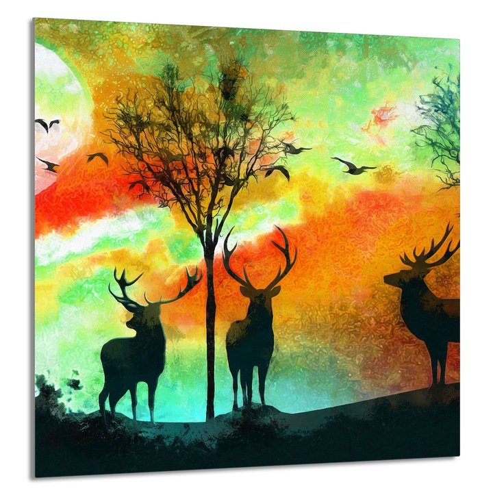 TMK ArtDeko üveg konyhai hátfal 60x65cm, védelem, edénytartó, többszínű