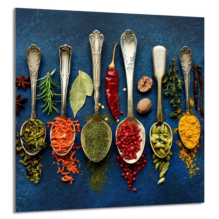 TMK ArtDeko Üveg konyhai hátlap 60x65cm, védelem, edénytartó, többszínű