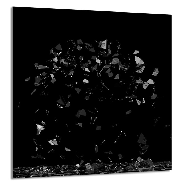 TMK ArtDeko Üveg konyhai hátfal 60x65cm, védelem, edénytartó, fekete