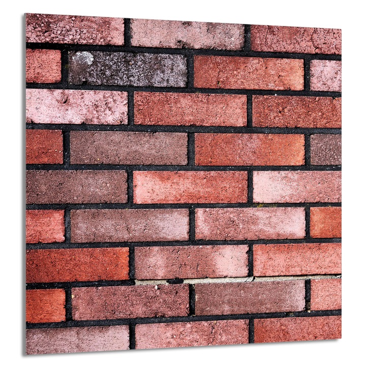 Panou de sticla pentru bucatarie TMK ArtDeko 60x65cm, design caramida, multifunctional, rezistent la temperaturi ridicate