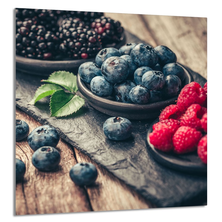 TMK ArtDeko Üveg konyhai hátlap 60x65cm, gyümölcs design, főzőlap védelem, forró edényalátét