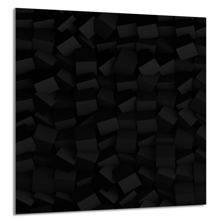 TMK ArtDeko Üveg konyhai panel 60x65cm, védelem, fekete