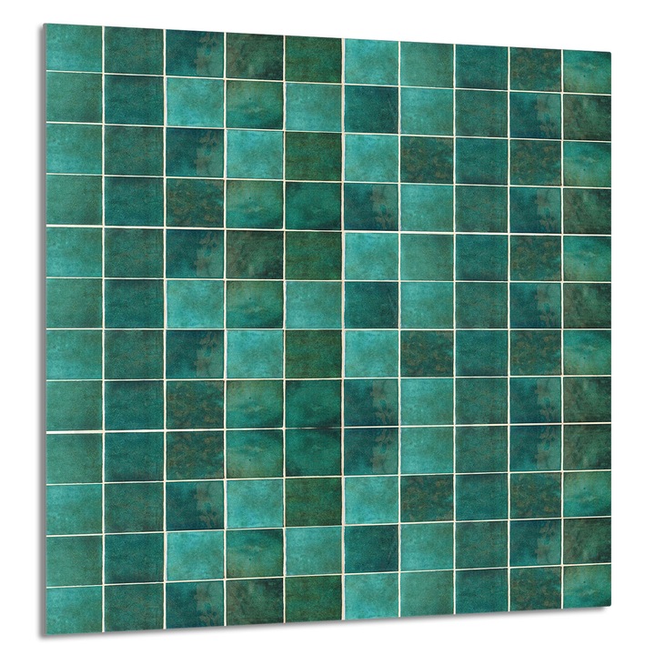 TMK ArtDeko 60x65cm, zöld, többfunkciós üveg konyhai panel