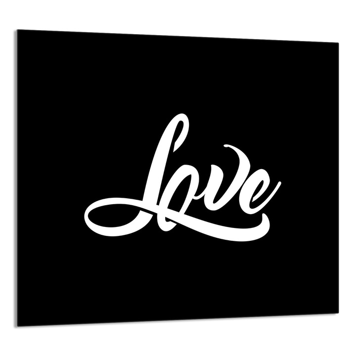 TMK ArtDeko konyhai üvegpanel 65x60cm, védelem, fekete