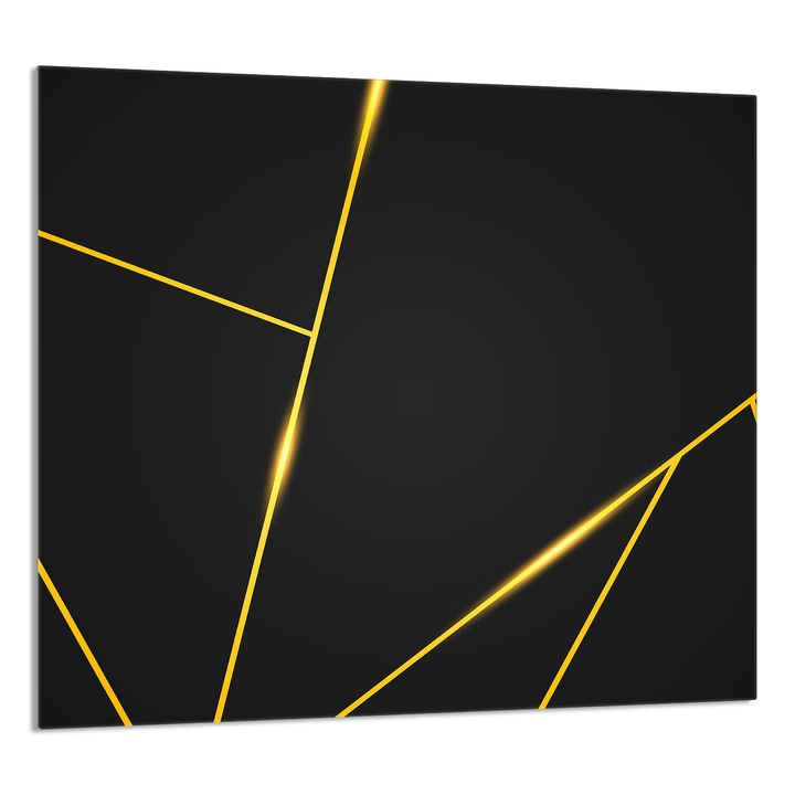 TMK ArtDeko Üveg konyhai hátlap 65x60cm, védelem, fekete