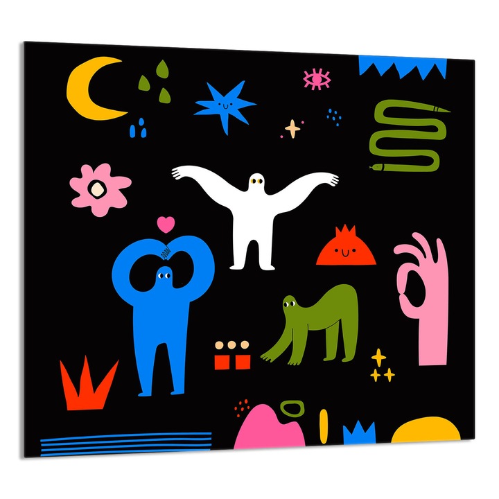 TMK ArtDeko Üveg konyhai hátfal 65x60cm, védelem, modern design