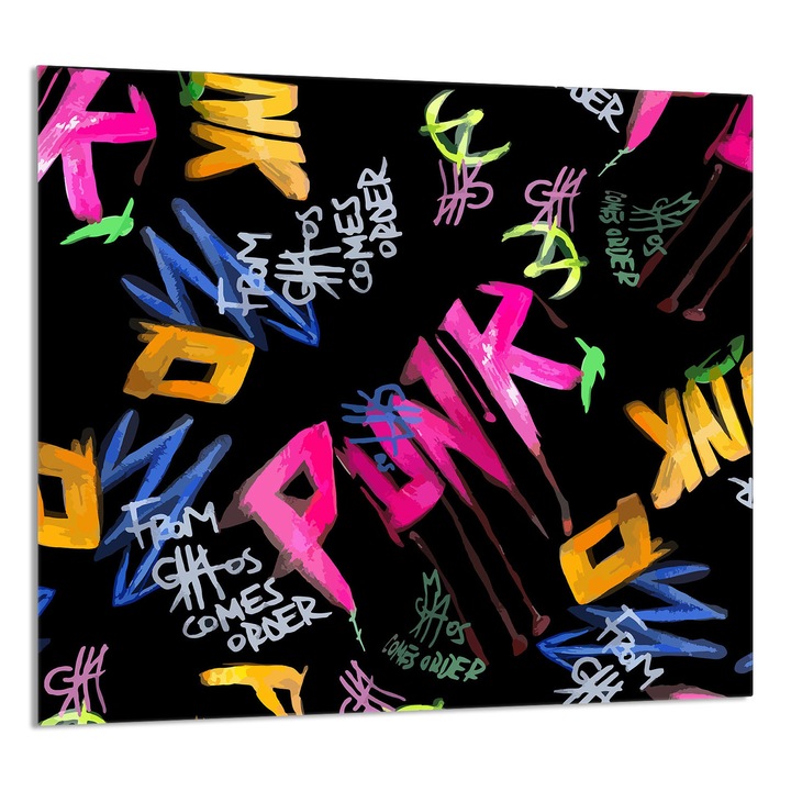 TMK ArtDeko konyhai üvegpanel 65x60cm, védelem, edénytartó, többszínű