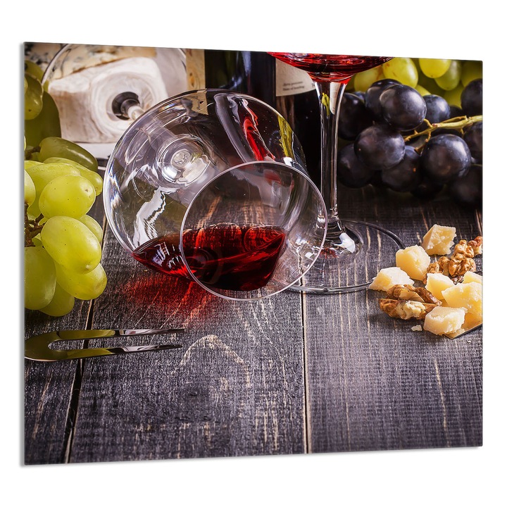 TMK ArtDeko Üveg konyhai hátfal 65x60cm, modern design, szennyeződés elleni védelem, többszínű