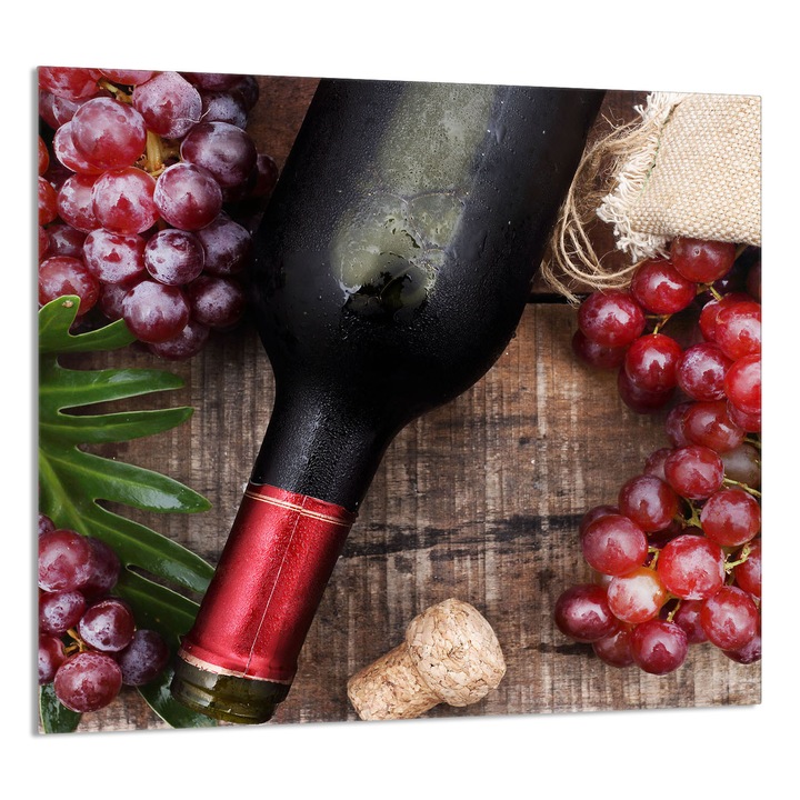 TMK ArtDeko 65x60cm üveg konyhai panel, védelem, edénytartó, bor szín