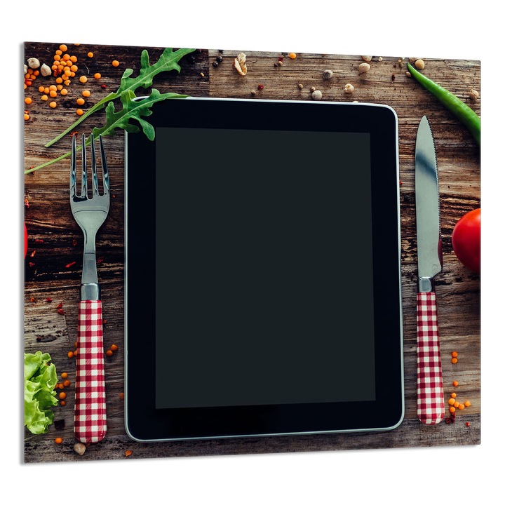 TMK ArtDeko konyhai üveg hátlap 65x60cm, védelem, edénytartó, többszínű