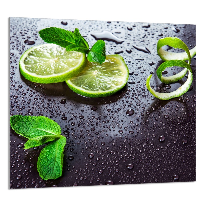 TMK ArtDeko Üveg konyhai hátfal 65x60cm, modern design, szennyeződés elleni védelem, többszínű