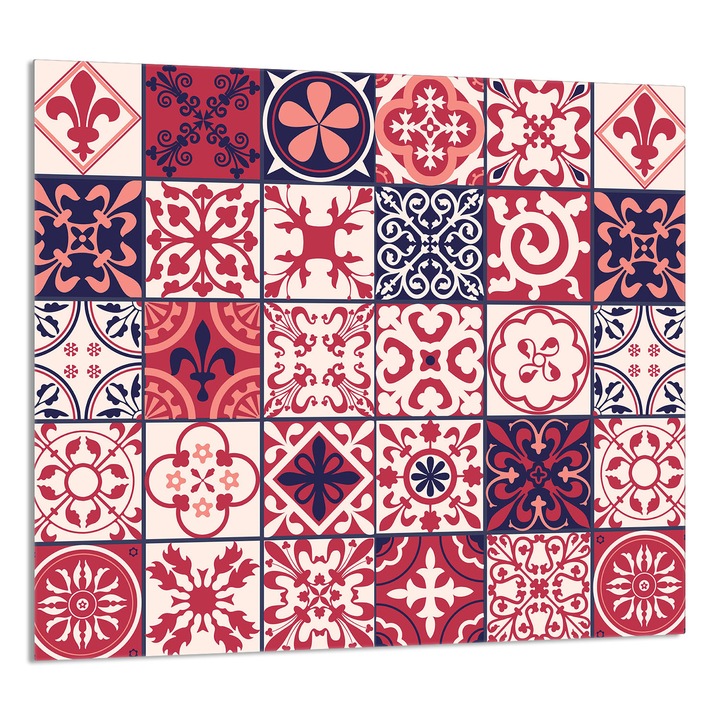 TMK ArtDeko Üveg konyhai hátlap 65x60cm, mozaik mintás, multifunkcionális, szennyeződés elleni védelem