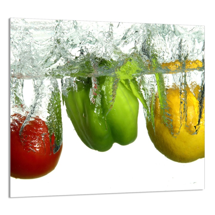 TMK ArtDeko Üveg konyhai hátfal 65x60cm, paprika design, többfunkciós